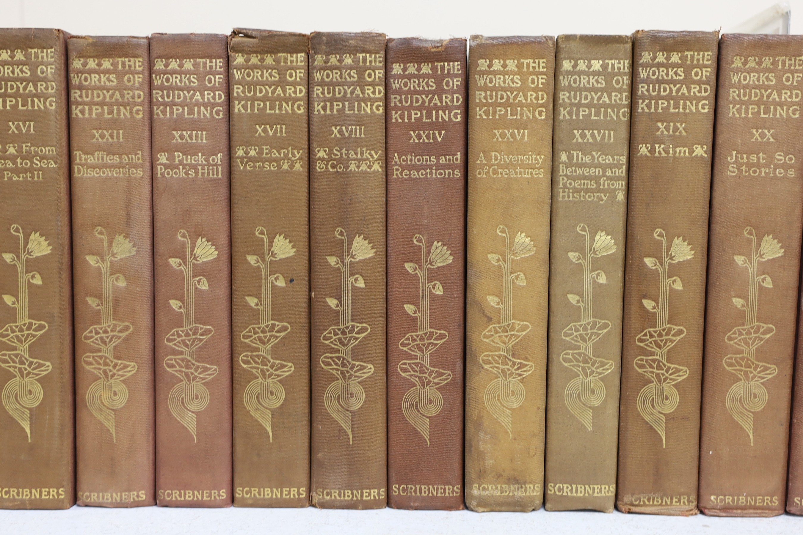 Kipling, Rudyard - The Writings in Prose and Verse, vols 1-24 and 26, 27 (of 36), 8vo, cloth, Charles Scribner’s Sons, New York, 1899-1919 (26)